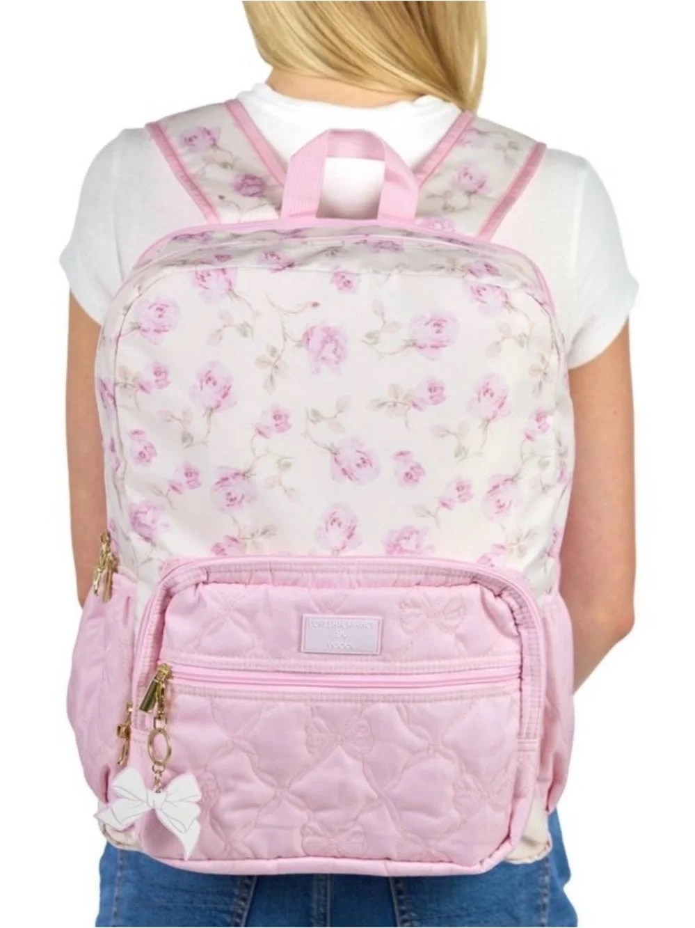 LoveShackFancy x Target - Yoobi Ribbon Rosa Backpack Sterling Dusk